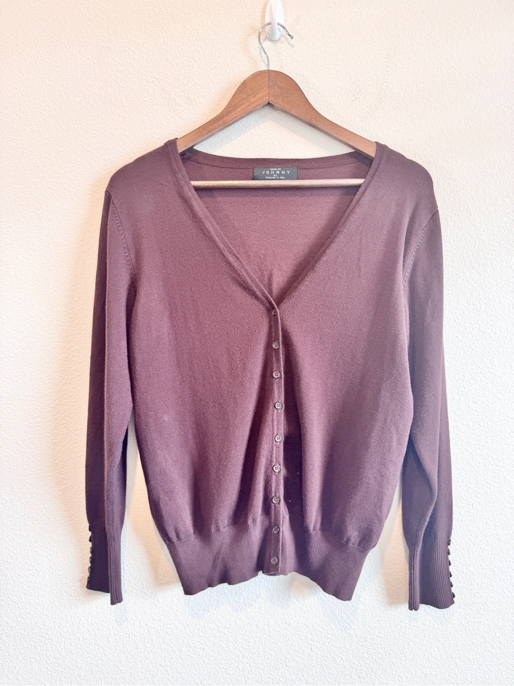 Made By Johnny Dark Academia Quiet Luxury Brown Cardigan Grandpa Core XL F22 - Picture 2 of 10